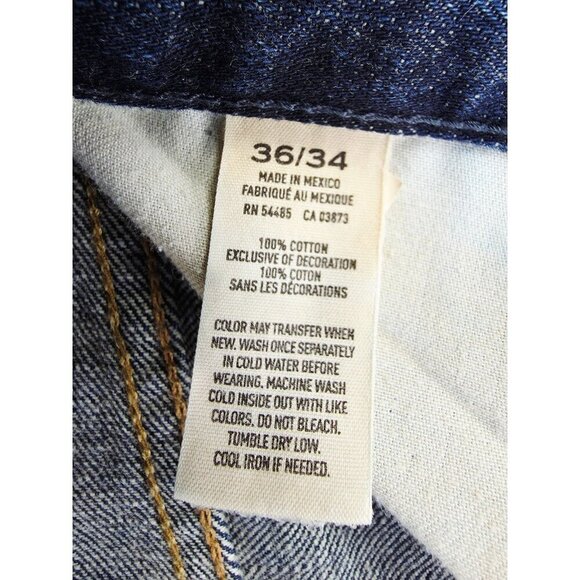 American Eagle Outfitters Size 36X34 Mens Relaxed Blue Denim Logo Cotton Jeans - Picture 4 of 11